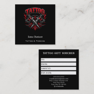 Tattoo-Geschenkgutschein Quadratische Visitenkarte