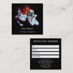 Tattoo-Geschenkgutschein Quadratische Visitenkarte