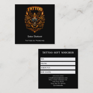 Tattoo-Geschenkgutschein Quadratische Visitenkarte