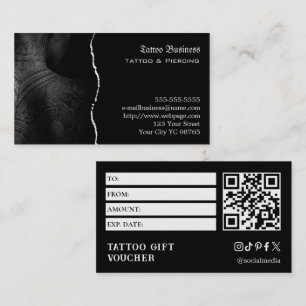 Tattoo-Geschenkgutschein Visitenkarte