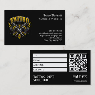 Tattoo-Geschenkgutschein Visitenkarte
