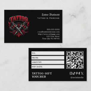Tattoo-Geschenkgutschein Visitenkarte