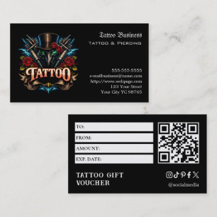 Tattoo-Geschenkgutschein Visitenkarte