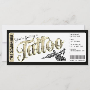 Tattoo Geschenkkarte Gutschein Einladung