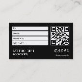 Tattoo Gift Voucher Visitenkarte (Rückseite)