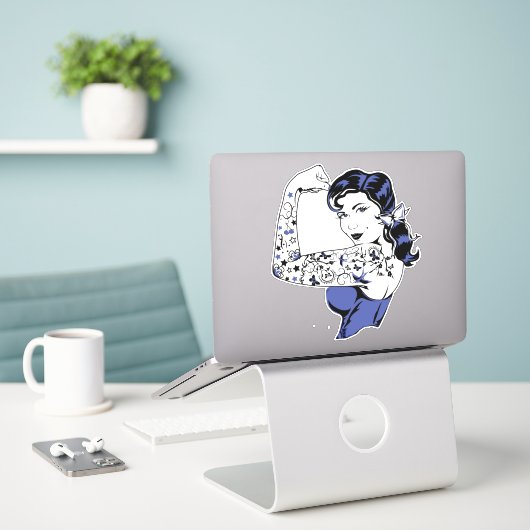 Tattoo Girl Arm Up Thunder_Cove Aufkleber (Laptop auf Schreibtisch)