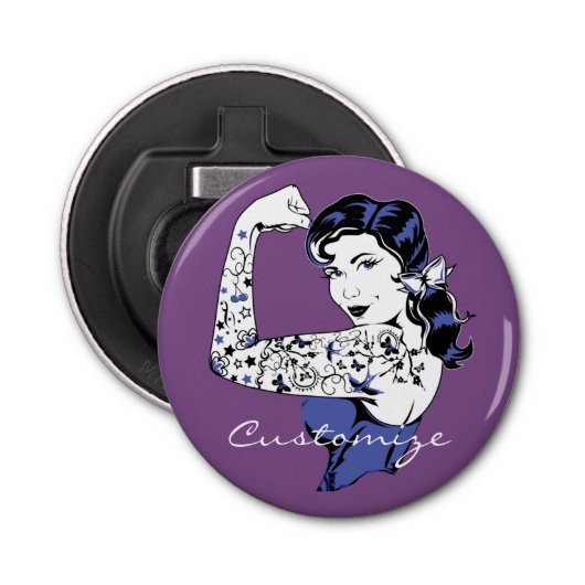 Tattoo Girl Arm Up Thunder_Cove Flaschenöffner (Vorderseite)