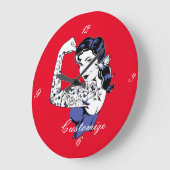 Tattoo Girl Arm Up Thunder_Cove Große Wanduhr (Winkel)