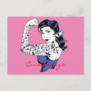 Tattoo Girl Arm Up Thunder_Cove Postkarte