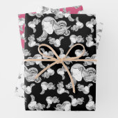 Tattoo Girl Schwarz-Weiß-Rosa Geschenkpapier Set (Beispiel)