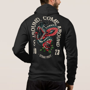 Tattoo go around . come around slogan hoodie