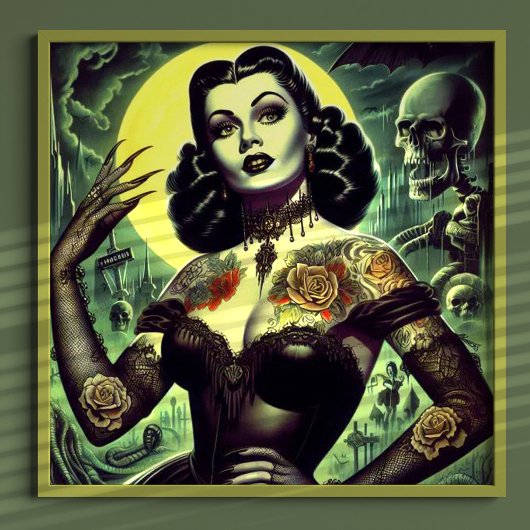 Tattoo Goth Woman Poster