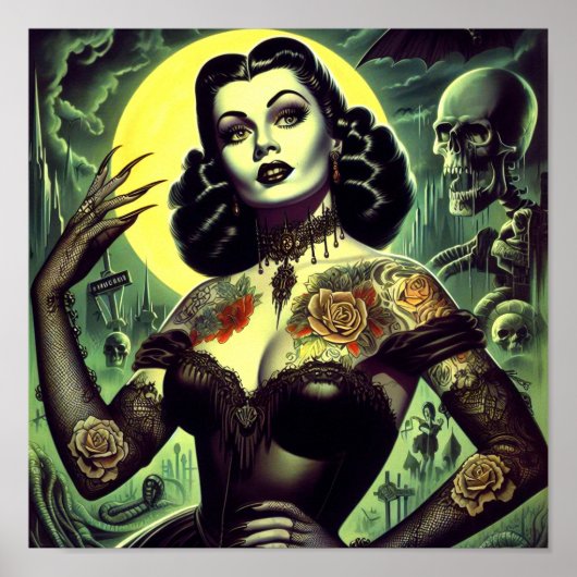 Tattoo Goth Woman Poster (Vorne)