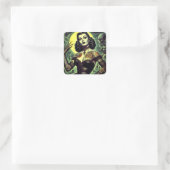Tattoo Goth Woman Quadratischer Aufkleber (Tasche)