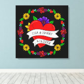 Tattoo Graffiti Art Wedding Bridge and Groom Leinwanddruck (Insitu (Holzboden))