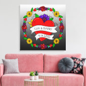 Tattoo Graffiti Art Wedding Bridge and Groom Leinwanddruck (Insitu (Wohnzimmer))