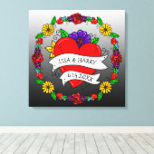 Tattoo Graffiti Art Wedding Bridge and Groom Leinwanddruck (Insitu (Holzboden))