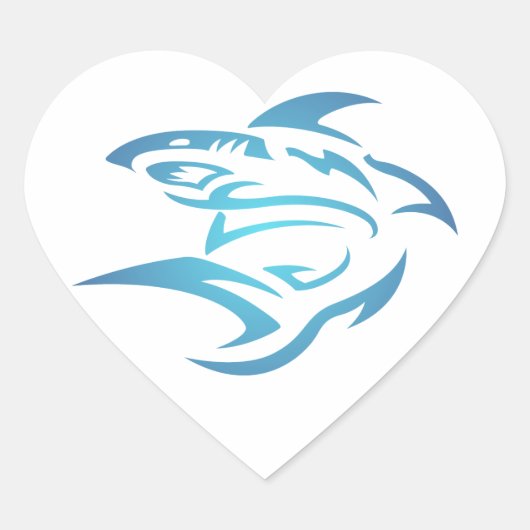 Tattoo Hai shark Herz-Aufkleber (Vorderseite)