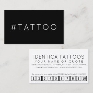 #TATTOO Hashtag Loyalitätskarte Treuekarte