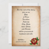 Tattoo Herz und Rose Hochzeit Einladung (Rückseite)