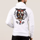 Tattoo Hipster-Totenkopf Hoodie (Rückseite)