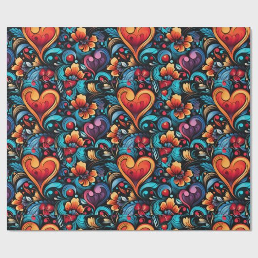 Tattoo Hört digitales Thema 1 Geschenkpapier (Flach)