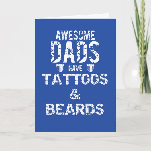 Tattoo Ink Beards & Mustaches Papa Greeting Cards Karte (Vorderseite)