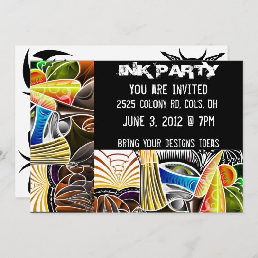 Tattoo Ink Party Einladungen (Vorne/Hinten)