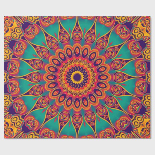 Tattoo Kaleidoscope Fraktal Geschenkpapier (Flach)