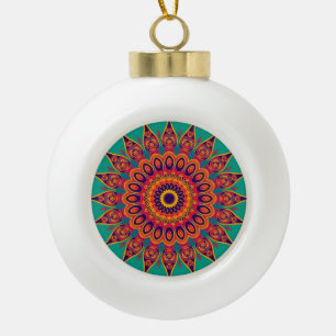 Tattoo Kaleidoscope Fraktal Keramik Kugel-Ornament