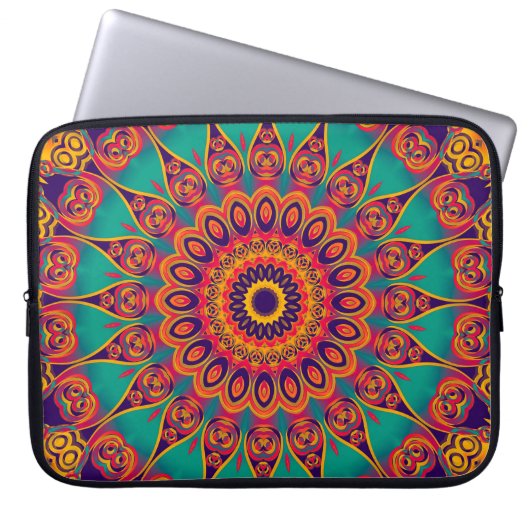 Tattoo Kaleidoscope Fraktal Laptopschutzhülle (Vorderseite)