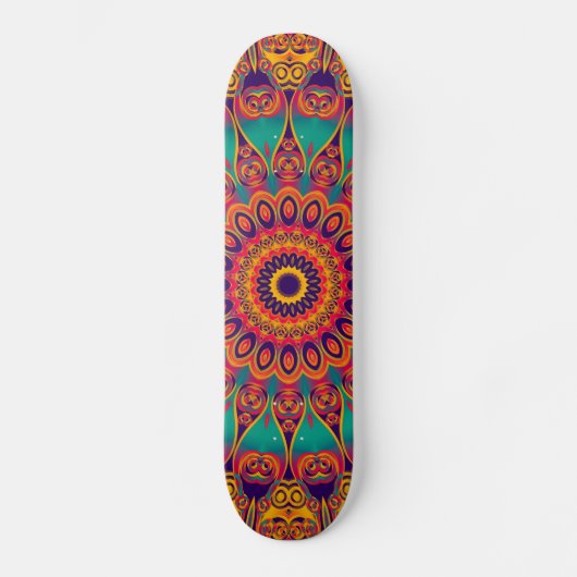 Tattoo Kaleidoscope Fraktal Skateboard (Vorderseite)