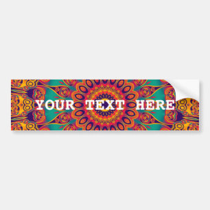 Tattoo Kaleidoskop Fraktal + Ihr Text Autoaufkleber