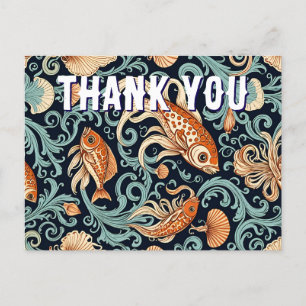 Tattoo Koi Fish Vielen Dank Postcard Postkarte