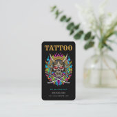 Tattoo-Künstler-Samurai-Skull-Tattoo-Studio-QR-Cod Visitenkarte (Stehend Vorderseite)