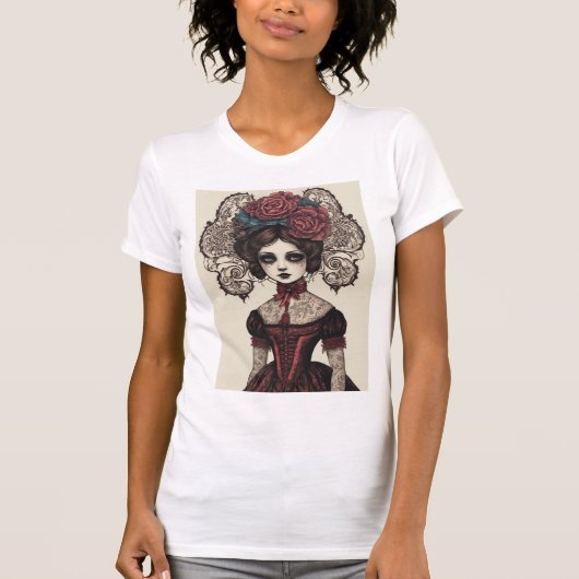 Tattoo Lady (mit Hintergrundfarbe) T-Shirt (Vorderseite)