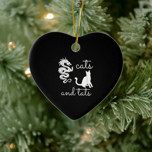 Tattoo Lover spendet Katzen und Tats Dragon Kitten Keramik Ornament (Baum)