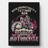 Tattoo Mama Biker nie unterschätzen Motorrad Fotoplatte (Vorderseite)