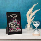 Tattoo Mama Biker nie unterschätzen Motorrad Fotoplatte (Seite)