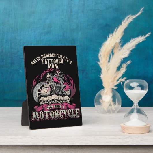 Tattoo Mama Biker nie unterschätzen Motorrad Fotoplatte (Seite)