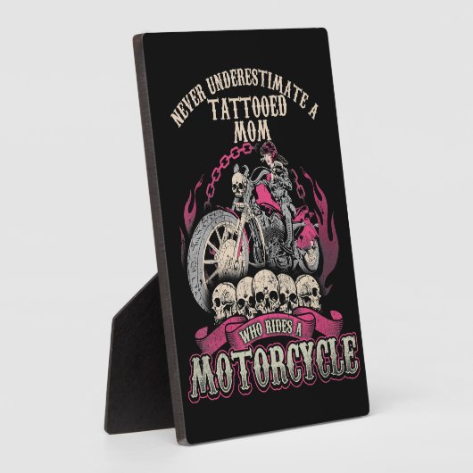 Tattoo Mama Biker nie unterschätzen Motorrad Fotoplatte (Seite)