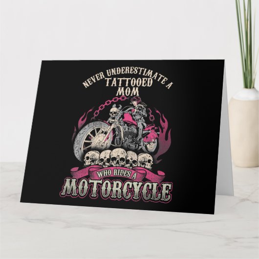 Tattoo Mama Biker nie unterschätzen Motorrad Karte (Vorderseite)