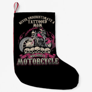 Tattoo Mama Biker nie unterschätzen Motorrad Kleiner Weihnachtsstrumpf