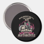 Tattoo Mama Biker nie unterschätzen Motorrad Magnet (Vorderseite/Rückseite)