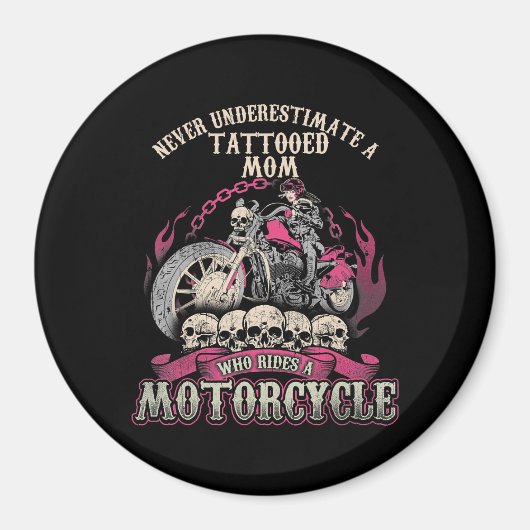 Tattoo Mama Biker nie unterschätzen Motorrad Magnet (Vorne)