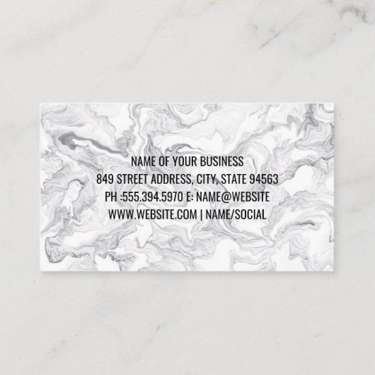 Tattoo-Maschine | Moderner Marmor Stilvoll Visitenkarte (Rückseite)