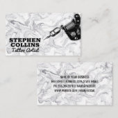 Tattoo-Maschine | Moderner Marmor Stilvoll Visitenkarte (Vorne/Hinten)