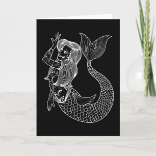 Tattoo Meerjungfrau Vintage Meerjungfrau Kunst Tat Karte