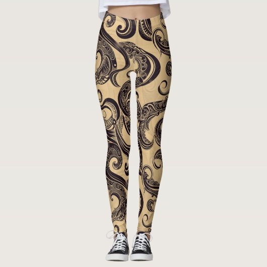 Tattoo-Muster Leggings (Vorderseite)