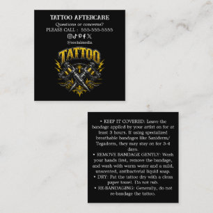 Tattoo-Nachbehandlungsanweisungen Visitenkarte